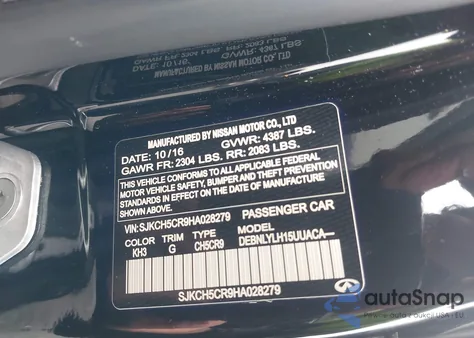 2017 Infiniti Qx30 Premium z USA, uszkodzony, nr VIN SJKCH5CR9HA028279